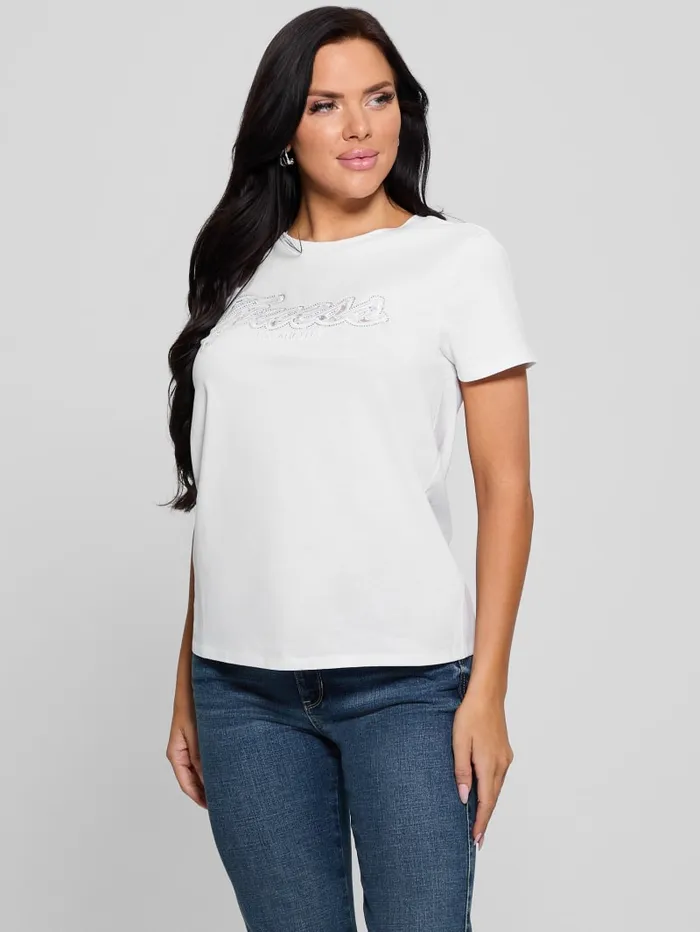 GUESS Tops Eco Lace Logo Easy Tee Red 8211 Women