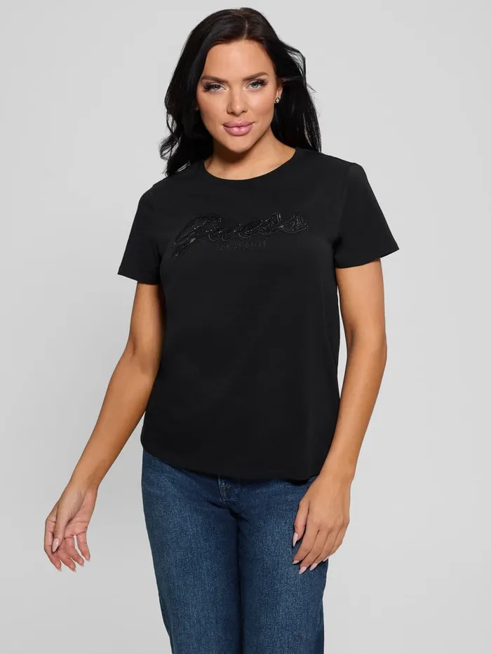 GUESS Tops Eco Lace Logo Easy Tee Red 8211 Women