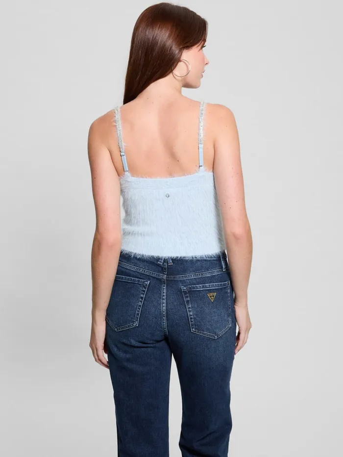GUESS Tops Keyla Fuzzy Sweater Crop Cami Pink 8211 Women
