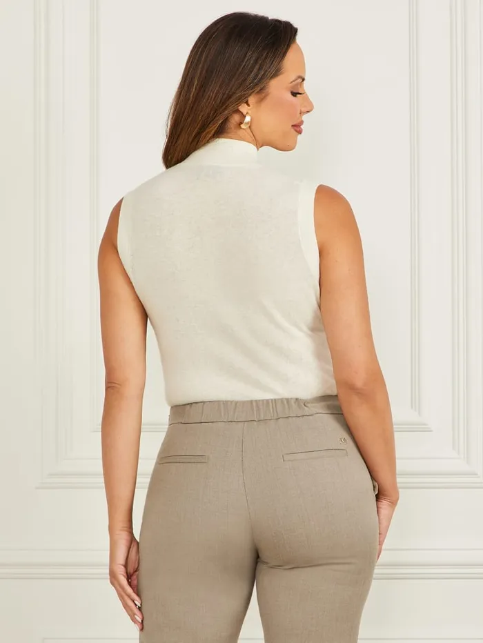 GUESS Tops Lavanda MockNeck Sweater Top White 8211 Women