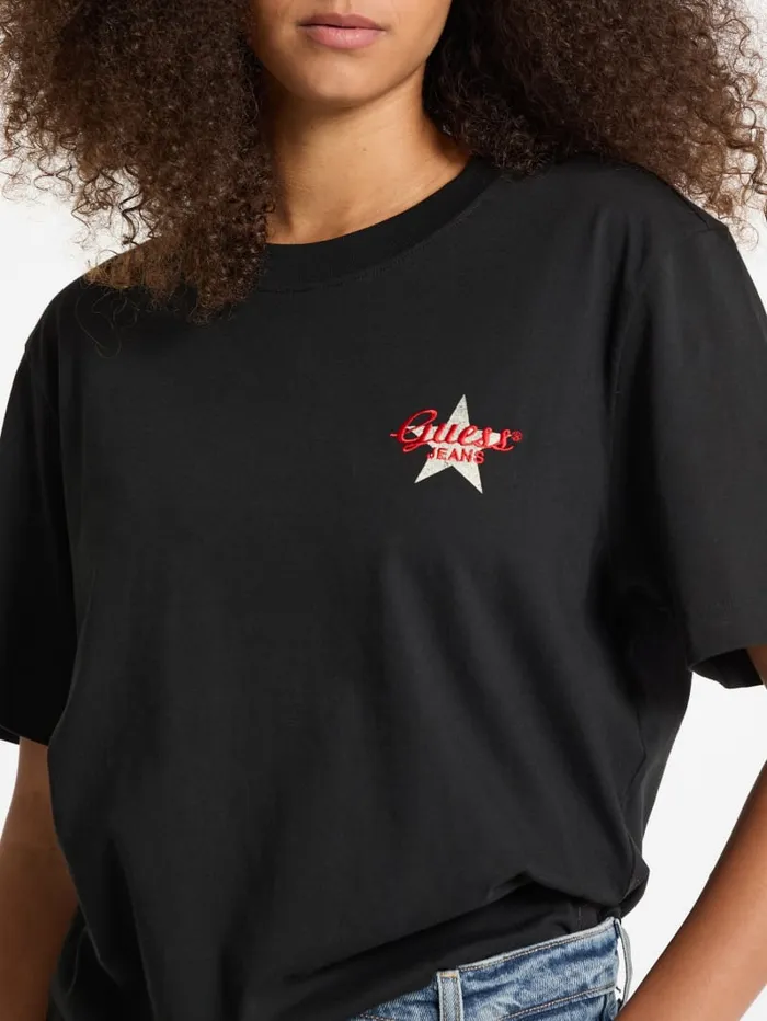 GUESS Tops Oversized Star Logo Tee Blue 8211 Women