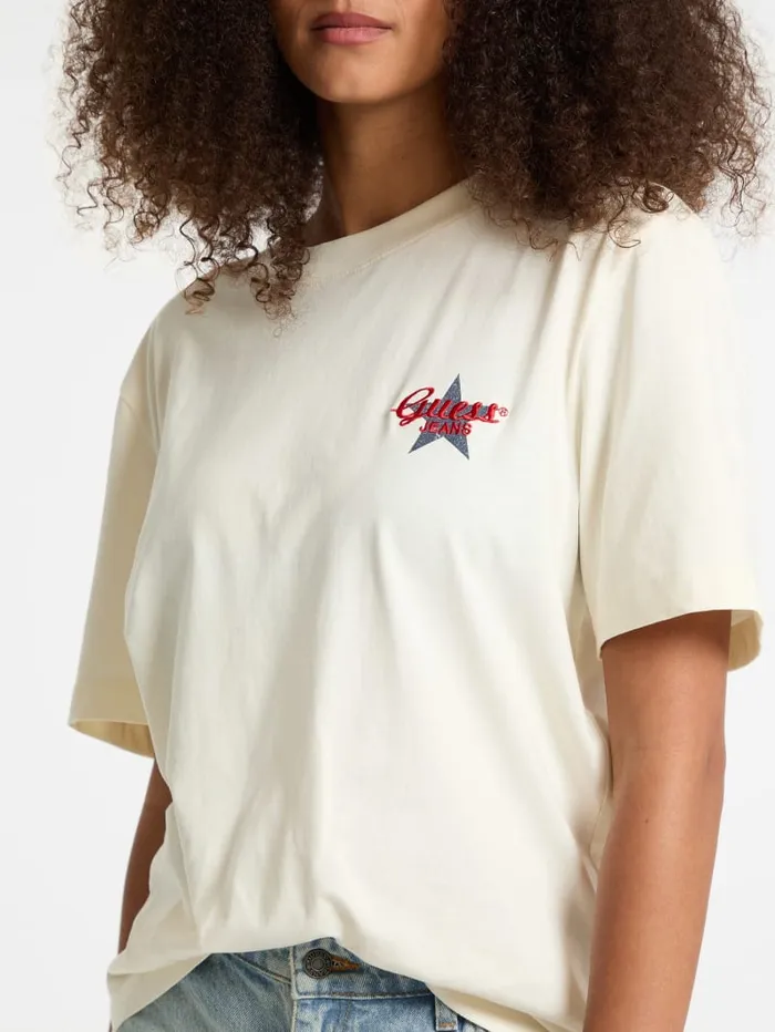 GUESS Tops Oversized Star Logo Tee Blue 8211 Women