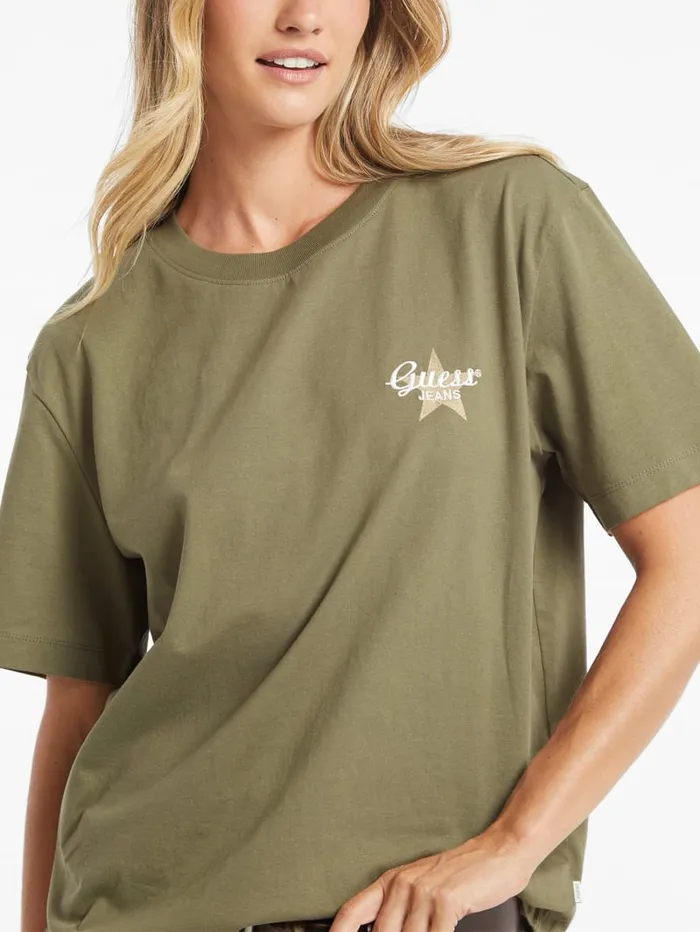 GUESS Tops Oversized Star Logo Tee Blue 8211 Women