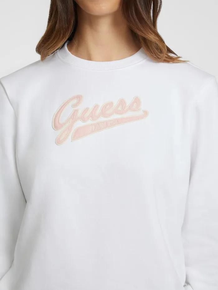 GUESS Tops Script Logo Sweatshirt White 8211 Women