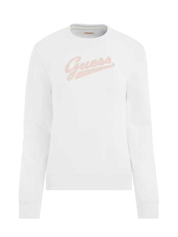 GUESS Tops Script Logo Sweatshirt White 8211 Women