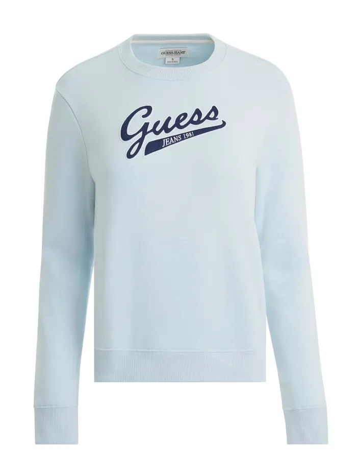 GUESS Tops Script Logo Sweatshirt White 8211 Women