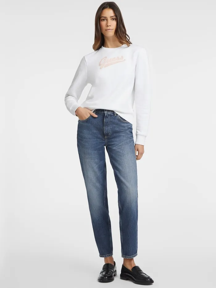 GUESS Tops Script Logo Sweatshirt White 8211 Women