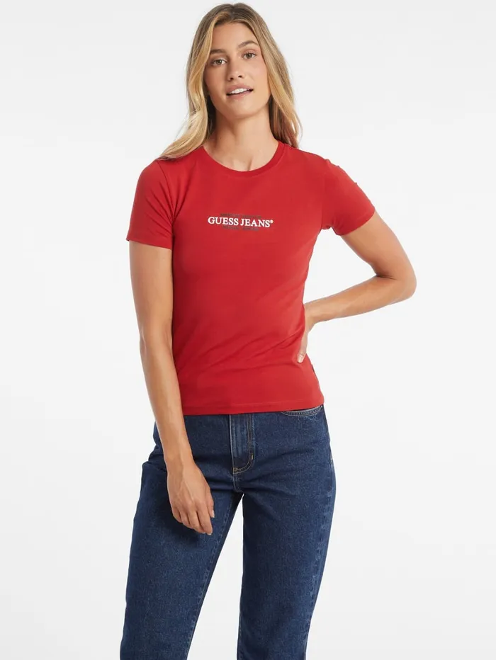 GUESS Tops Slim American Tradition Tee Red 8211 Women
