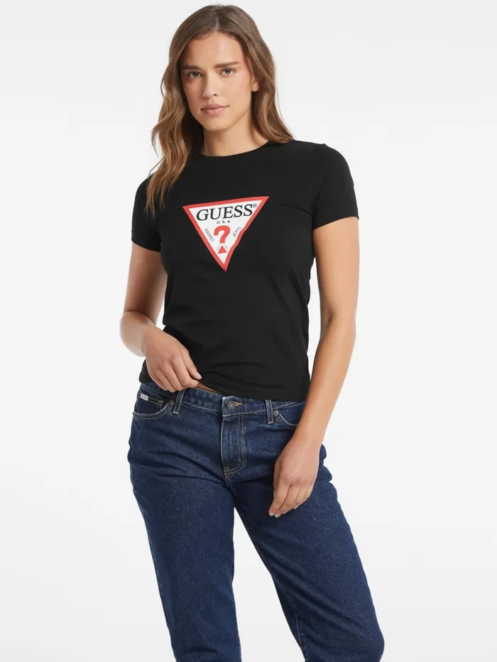 GUESS Tops Slim Iconic Tee Black 8211 Women