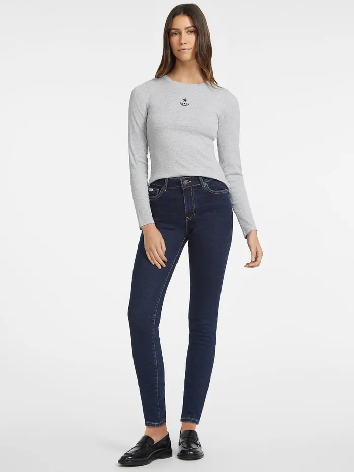 GUESS Tops Slim RibKnit Star Tee Black 8211 Women