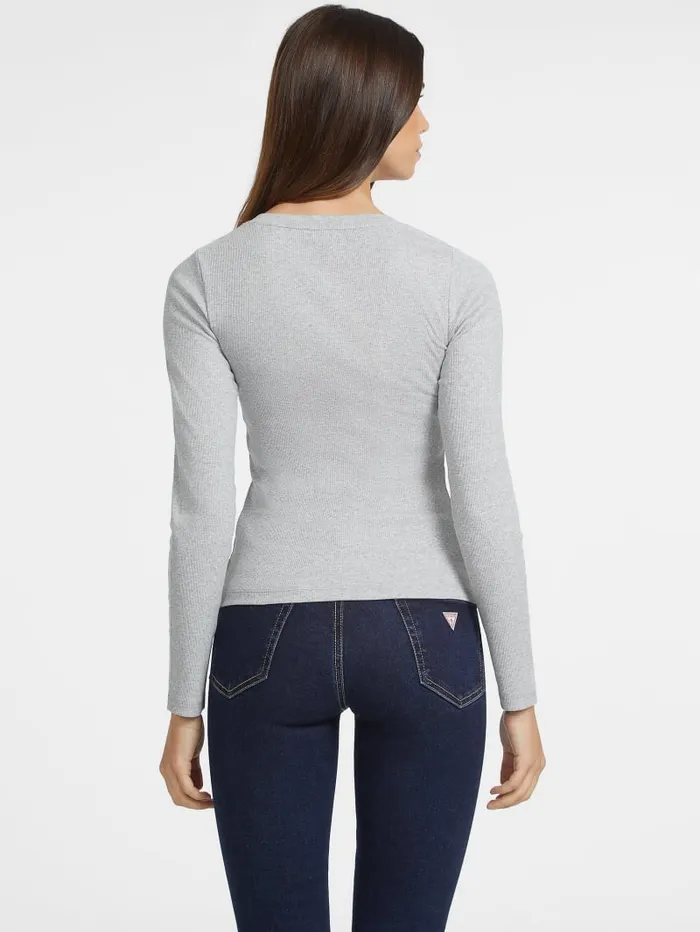 GUESS Tops Slim RibKnit Star Tee Black 8211 Women