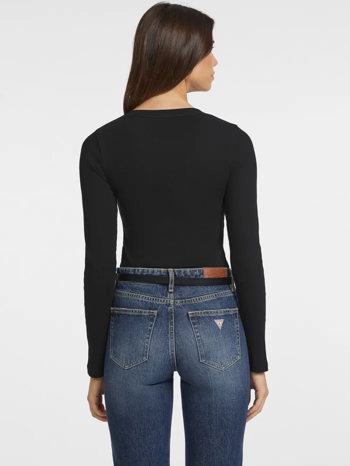 GUESS Tops Slim RibKnit Star Tee Black 8211 Women