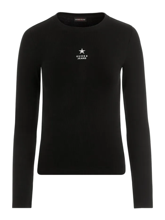GUESS Tops Slim RibKnit Star Tee Black 8211 Women