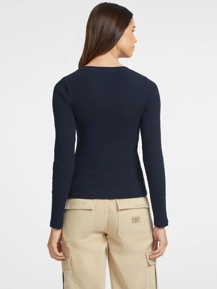 GUESS Tops Slim RibKnit Star Tee Black 8211 Women
