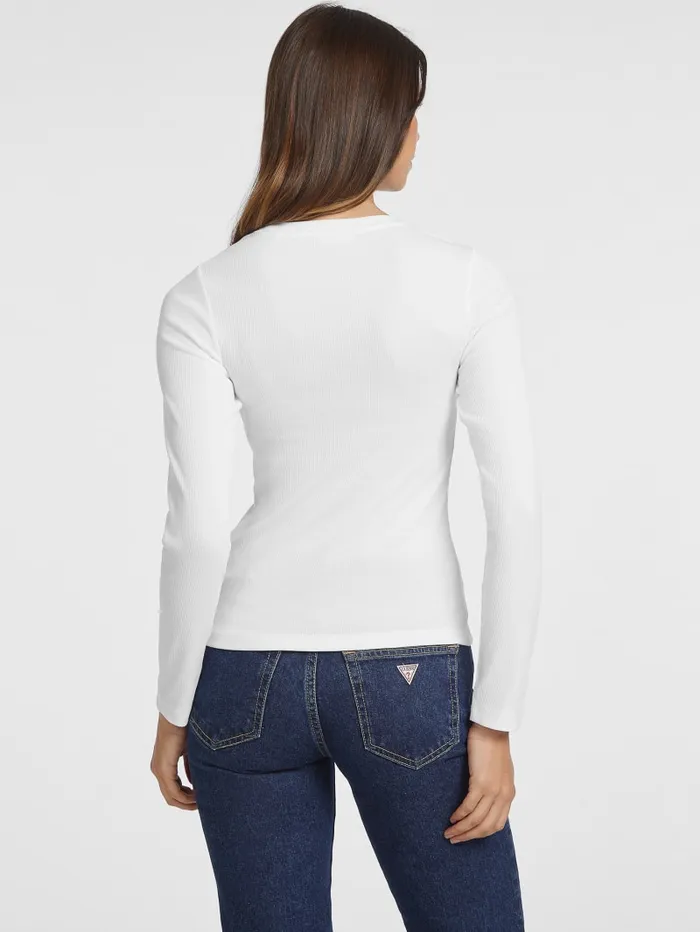GUESS Tops Slim RibKnit Star Tee Black 8211 Women