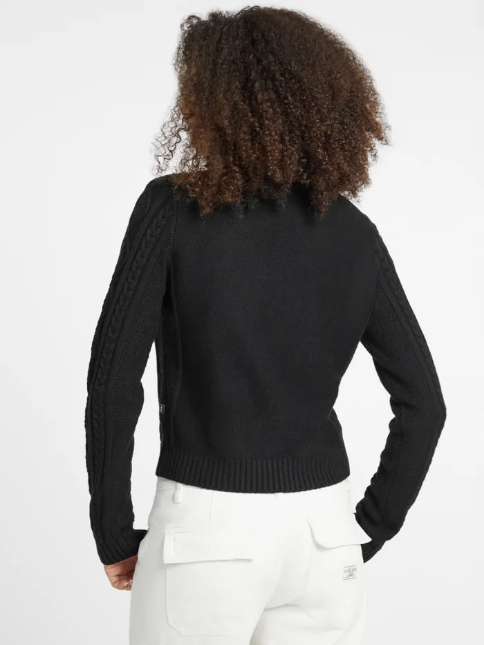 GUESS Tops WoolBlend CableKnit Sweater Black 8211 Women