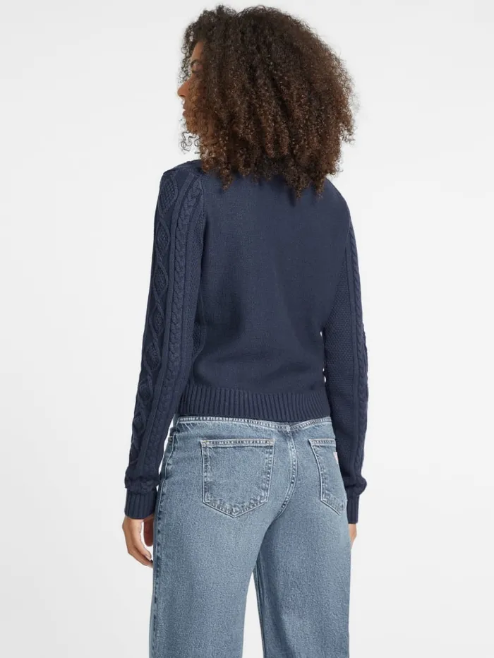 GUESS Tops WoolBlend CableKnit Sweater Black 8211 Women