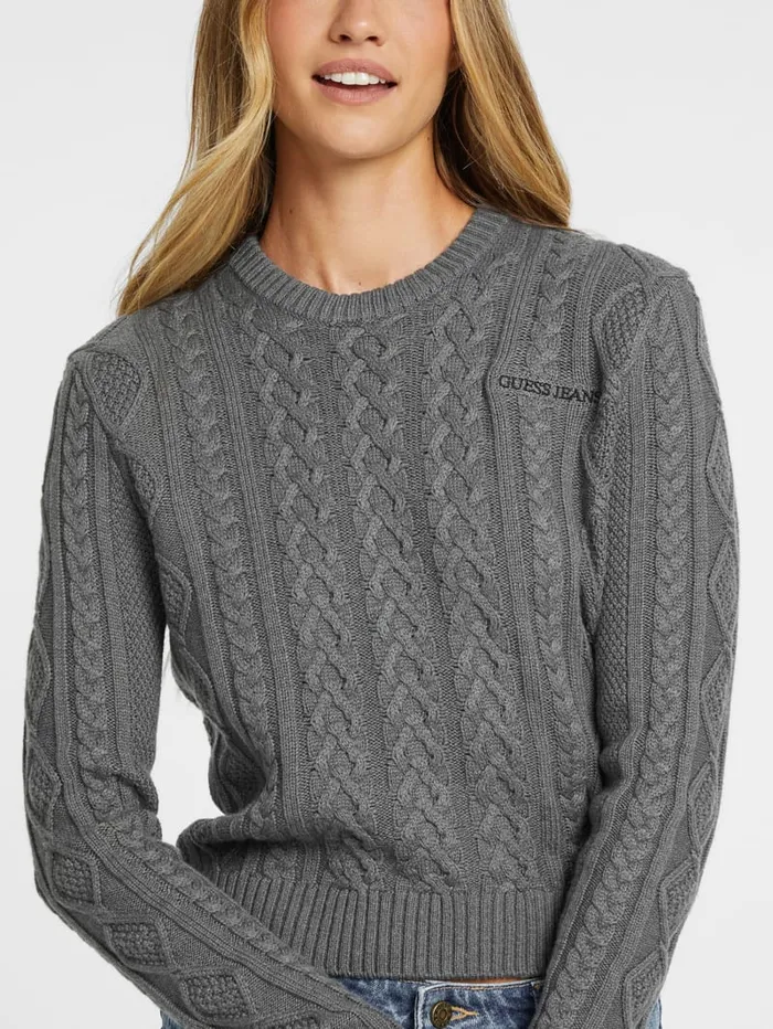 GUESS Tops WoolBlend CableKnit Sweater Black 8211 Women
