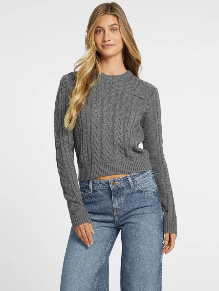 GUESS Tops WoolBlend CableKnit Sweater Black 8211 Women