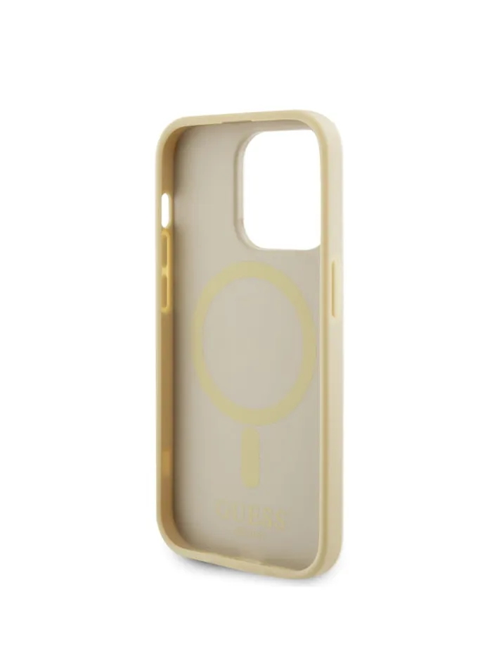 GUESS Travel and Tech Saffiano MagSafe IPhone 14 Pro Case Beige 8211 Women