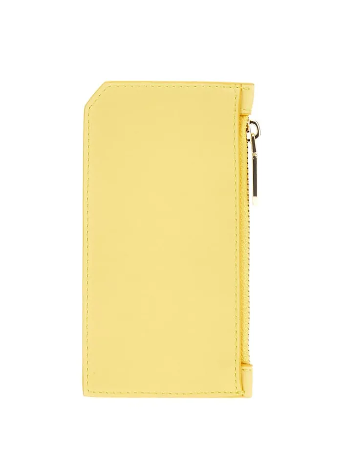 GUESS Wallets FauxLeather Zip Card Holder Yellow 8211 Unisex
