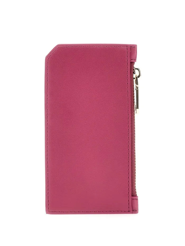 GUESS Wallets FauxLeather Zip Card Holder Yellow 8211 Unisex