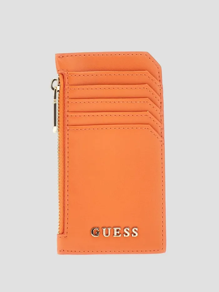 GUESS Wallets FauxLeather Zip Card Holder Yellow 8211 Unisex