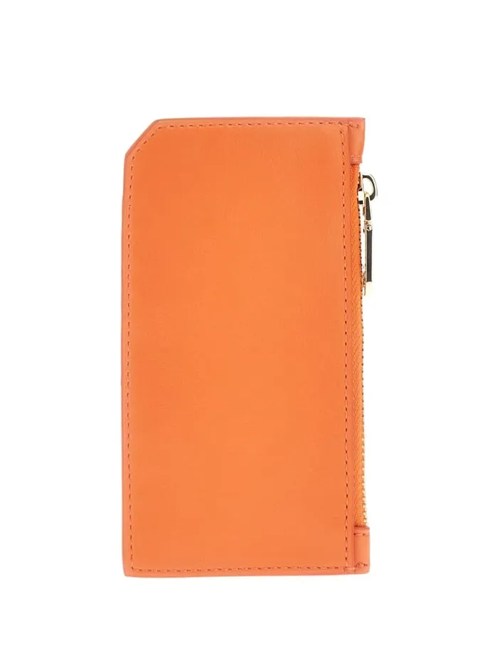 GUESS Wallets FauxLeather Zip Card Holder Yellow 8211 Unisex