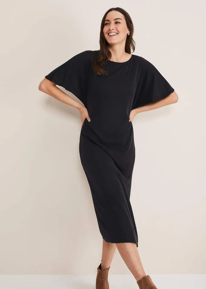 Haden Side Split Midi Dess Charcoal Women Phase Eight Dresses