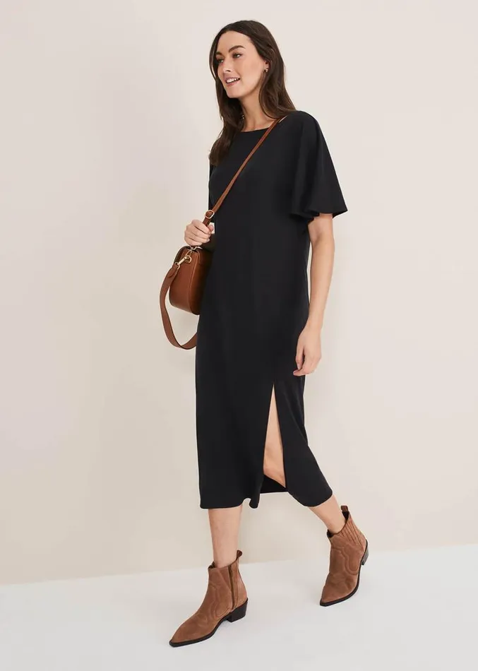 Haden Side Split Midi Dess Charcoal Women Phase Eight Dresses