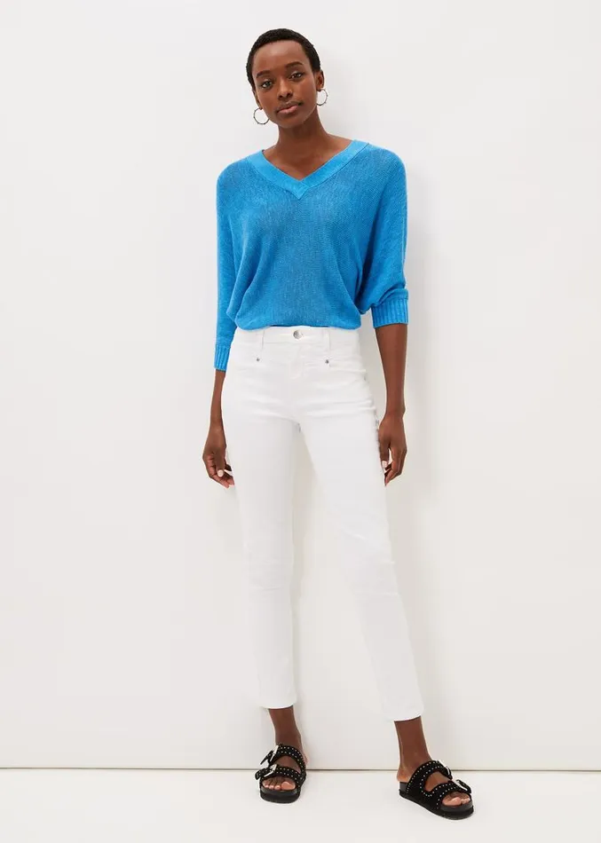 Hailee Topstitch Skinny Jeans White Women Phase Eight Trousers