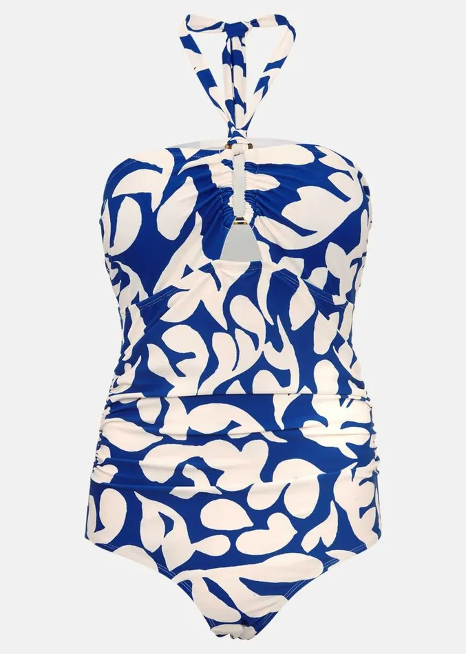 Halterneck Tie Swimsuit Navyivory Women Phase Eight Swimwear