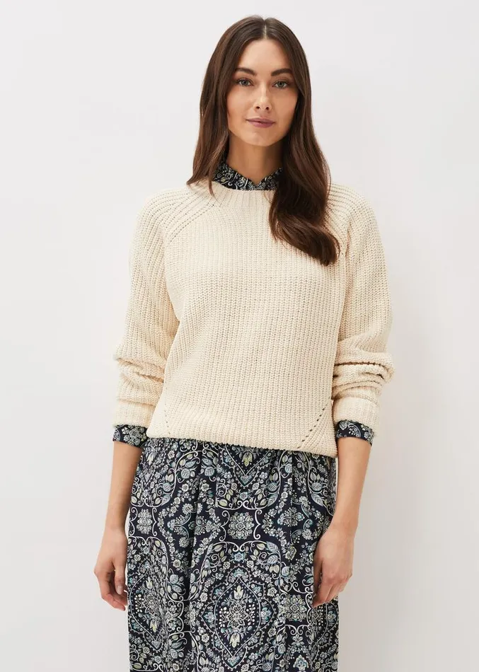 Harriet Open Stitch Knit Jumper Ivory Women Phase Eight Knitwear