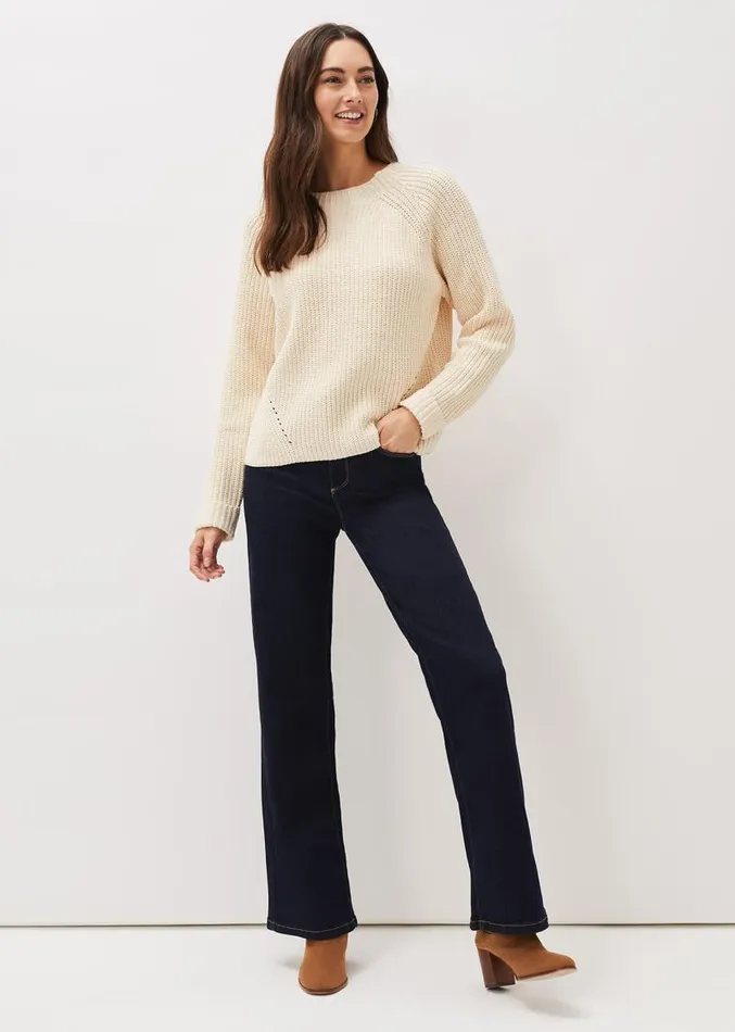 Harriet Open Stitch Knit Jumper Ivory Women Phase Eight Knitwear