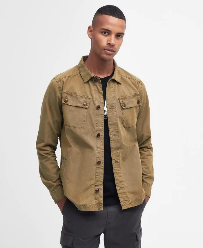 Harris Overshirt Olive Branch Men Barbour Overshirts