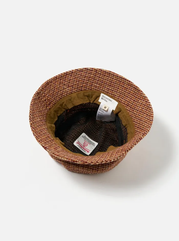 Hats Men Universal Works Universal Works Lewis Hat In Rust Harris Tweed Plaid