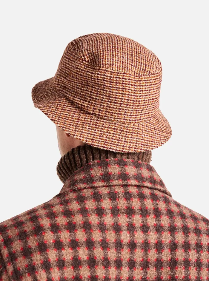 Hats Men Universal Works Universal Works Lewis Hat In Rust Harris Tweed Plaid
