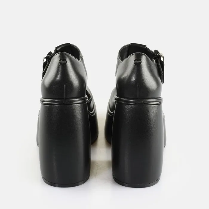 Heart Jane Black Buffalo Heels