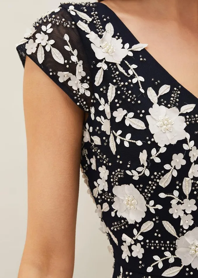Henriette Embellished Maxi Dress Navyivory Women Phase Eight Dresses