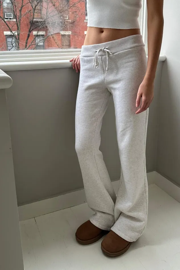 Hillary Soft Yoga Pants Silver Grey Women Brandy Melville Sweatpants and Sweatshirts