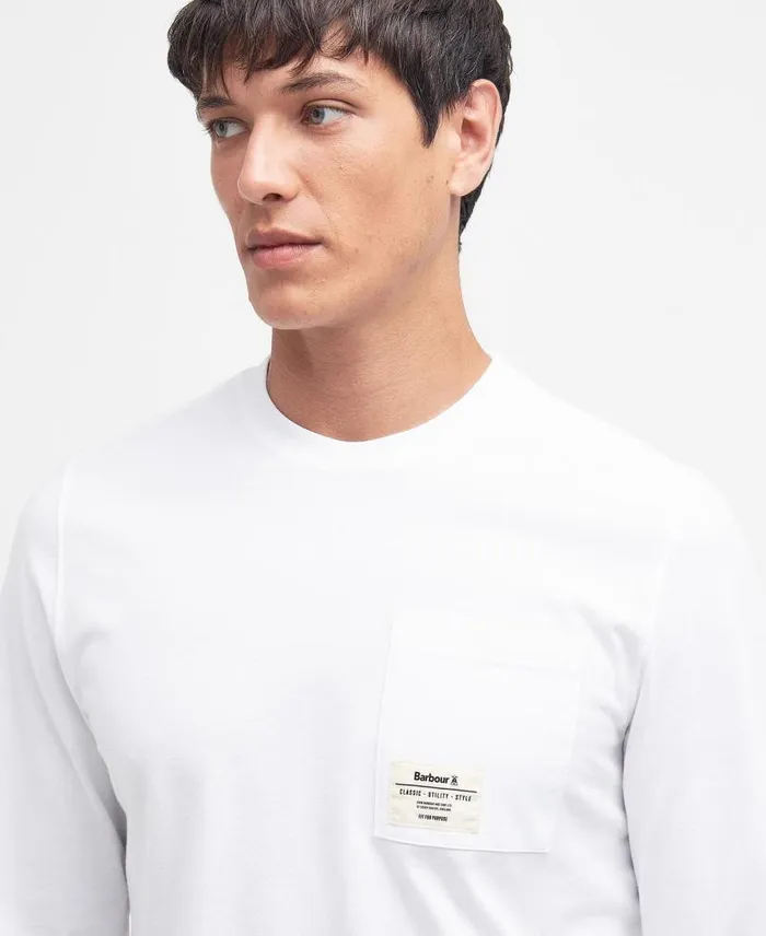 Holbeck Pocket TShirt Classic White Men Barbour TShirts
