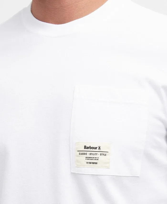 Holbeck Pocket TShirt Classic White Men Barbour TShirts