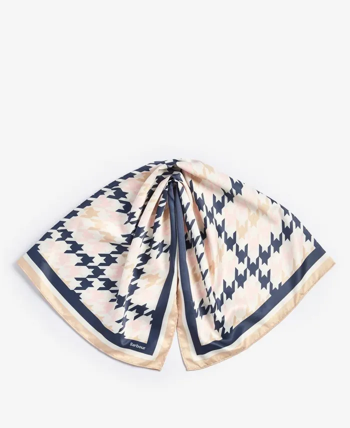 Houndstooth Square Scarf Primrose Hessian Women Barbour Scarves and Wraps