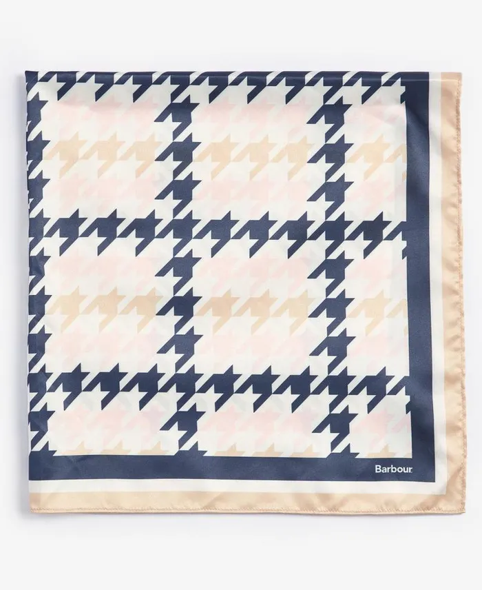 Houndstooth Square Scarf Primrose Hessian Women Barbour Scarves and Wraps
