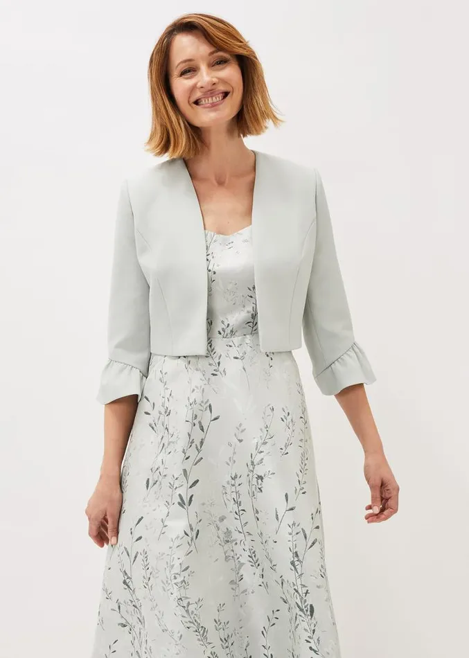 Inez Frill Cuff Occasion Jacket Eau De Nil Women Phase Eight Jackets