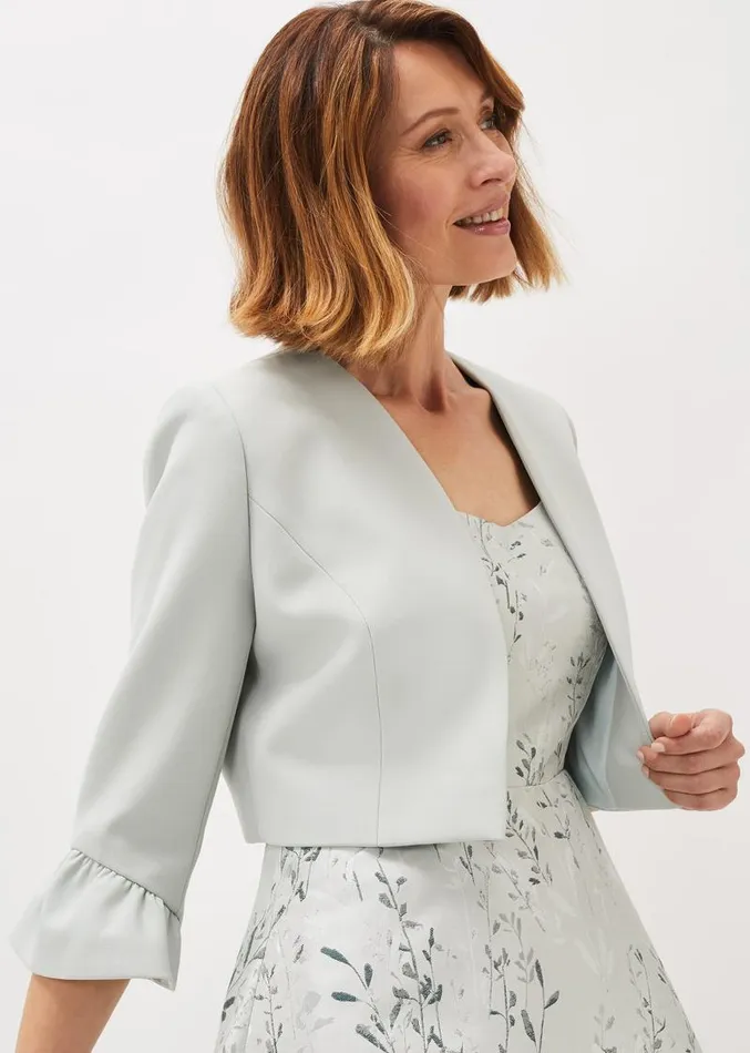 Inez Frill Cuff Occasion Jacket Eau De Nil Women Phase Eight Jackets
