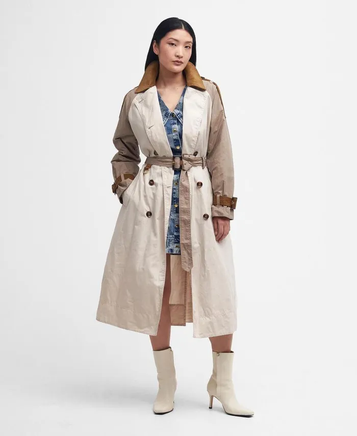 Ingleby Showerproof Trench Coat Oatmealsummer Navy Northumberland Women Barbour Showerproof Jackets