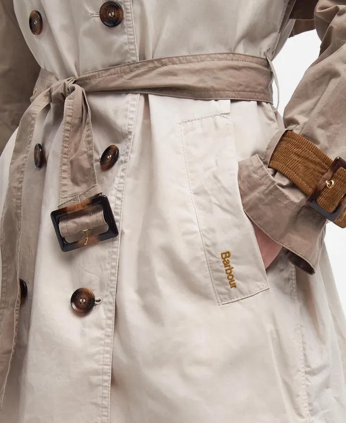 Ingleby Showerproof Trench Coat Oatmealsummer Navy Northumberland Women Barbour Trench Coats