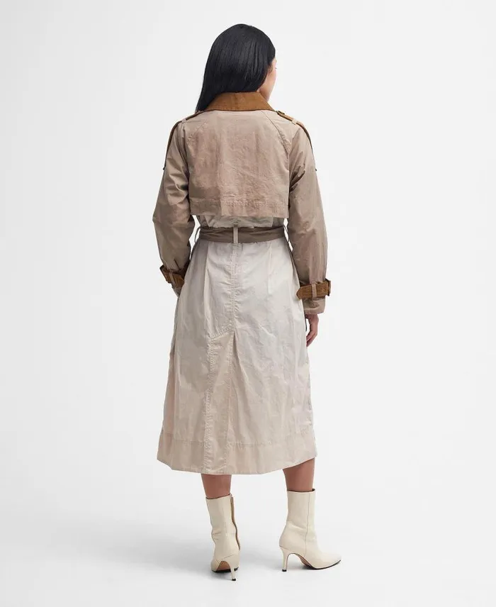 Ingleby Showerproof Trench Coat Oatmealsummer Navy Northumberland Women Barbour Trench Coats