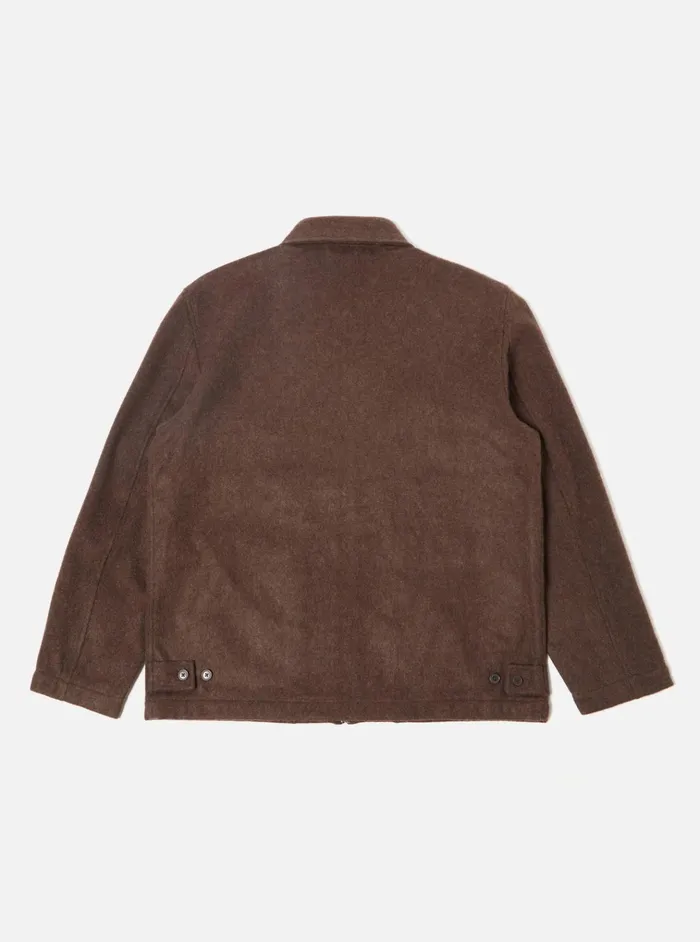 Jackets Men Universal Works Universal Works Gower Jacket In Brown Melange Melton